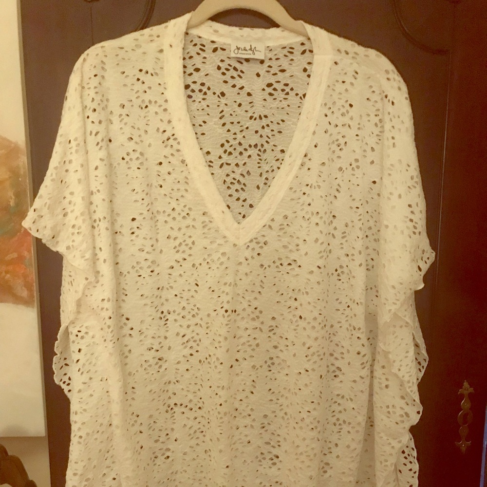 Jordan Taylor white knit lace coverup